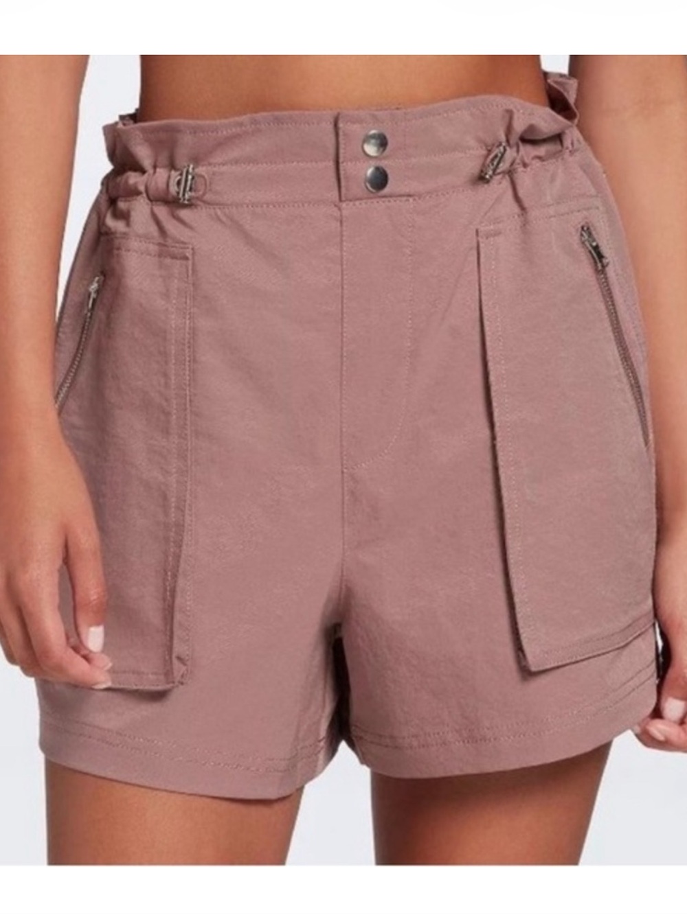 CALIA by Carrie Underwood High-Waist Utility Shorts - Mauve